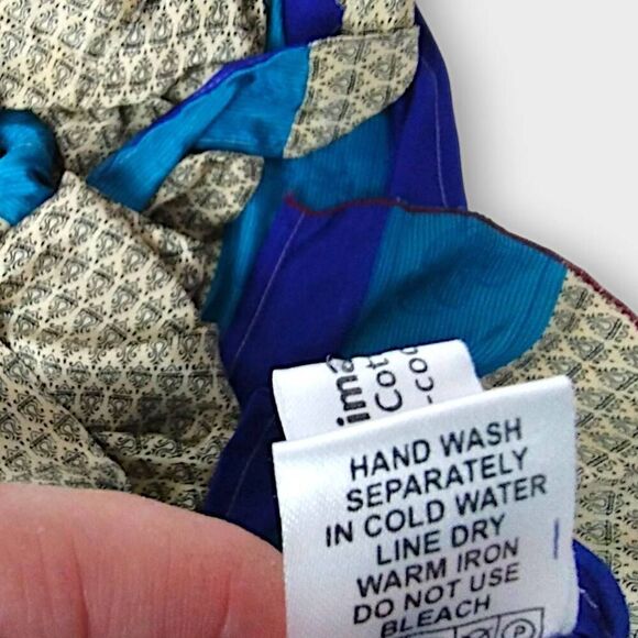 Ganesh Himalaya Womens Wrap Skirt One Size Adjustable Butter Yellow Silk Reverse - Picture 13 of 15